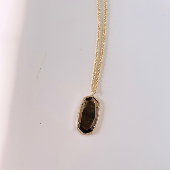 KENDRA SCOTT Gold & Brown Pyrite Long Necklace & Pendant - Picture 2 of 10